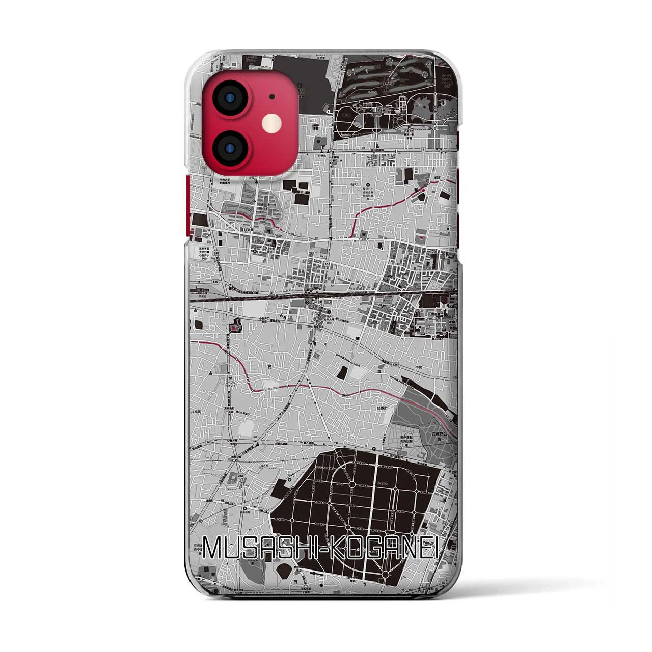 【武蔵小金井(東京都)】地図柄iPhoneケース(クリアタイプ)