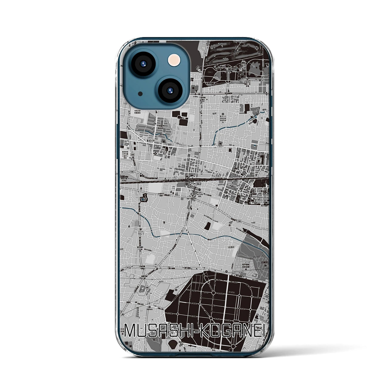 【武蔵小金井(東京都)】地図柄iPhoneケース(クリアタイプ)