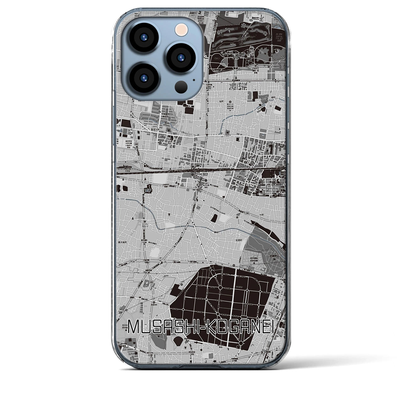 【武蔵小金井(東京都)】地図柄iPhoneケース(クリアタイプ)