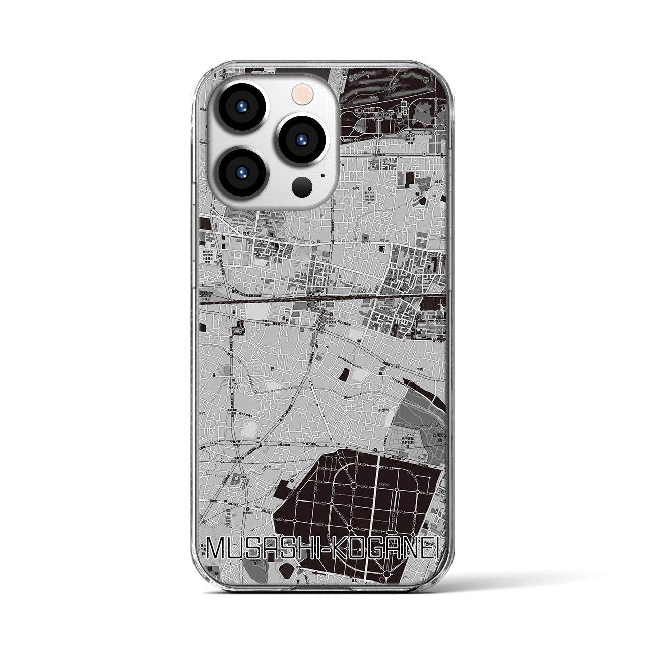 【武蔵小金井(東京都)】地図柄iPhoneケース(クリアタイプ)