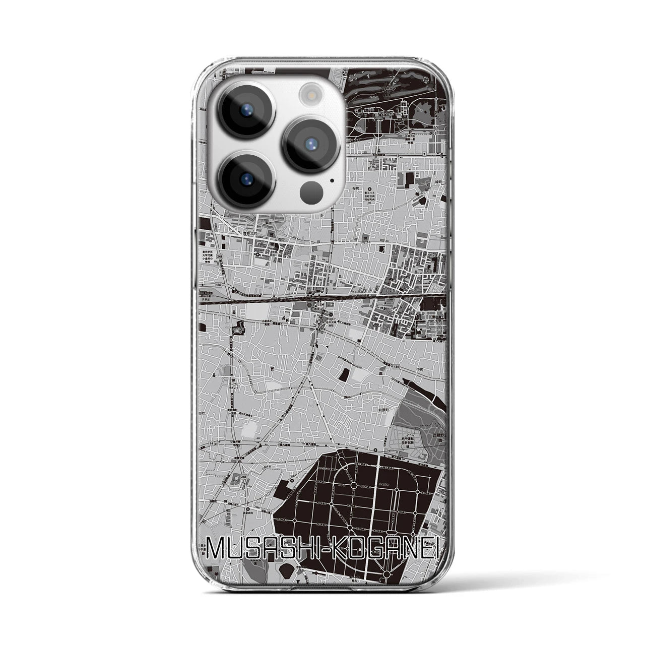 【武蔵小金井(東京都)】地図柄iPhoneケース(クリアタイプ)