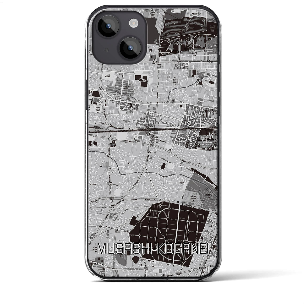 【武蔵小金井(東京都)】地図柄iPhoneケース(クリアタイプ)