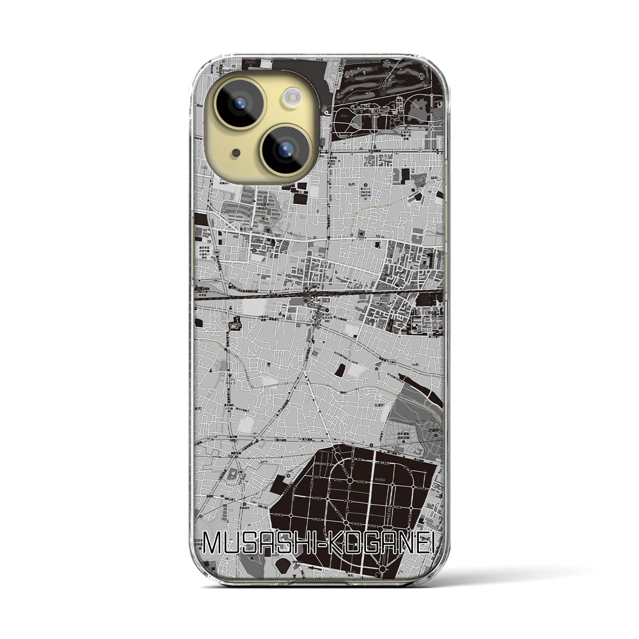 【武蔵小金井(東京都)】地図柄iPhoneケース(クリアタイプ)