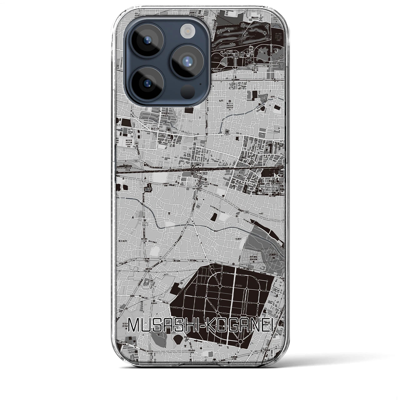 【武蔵小金井(東京都)】地図柄iPhoneケース(クリアタイプ)