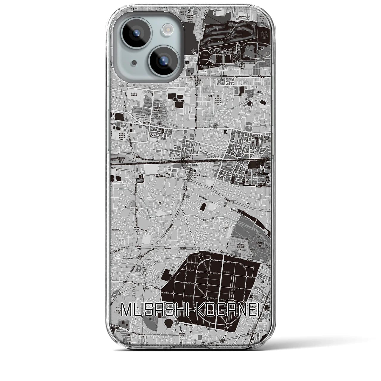 【武蔵小金井(東京都)】地図柄iPhoneケース(クリアタイプ)