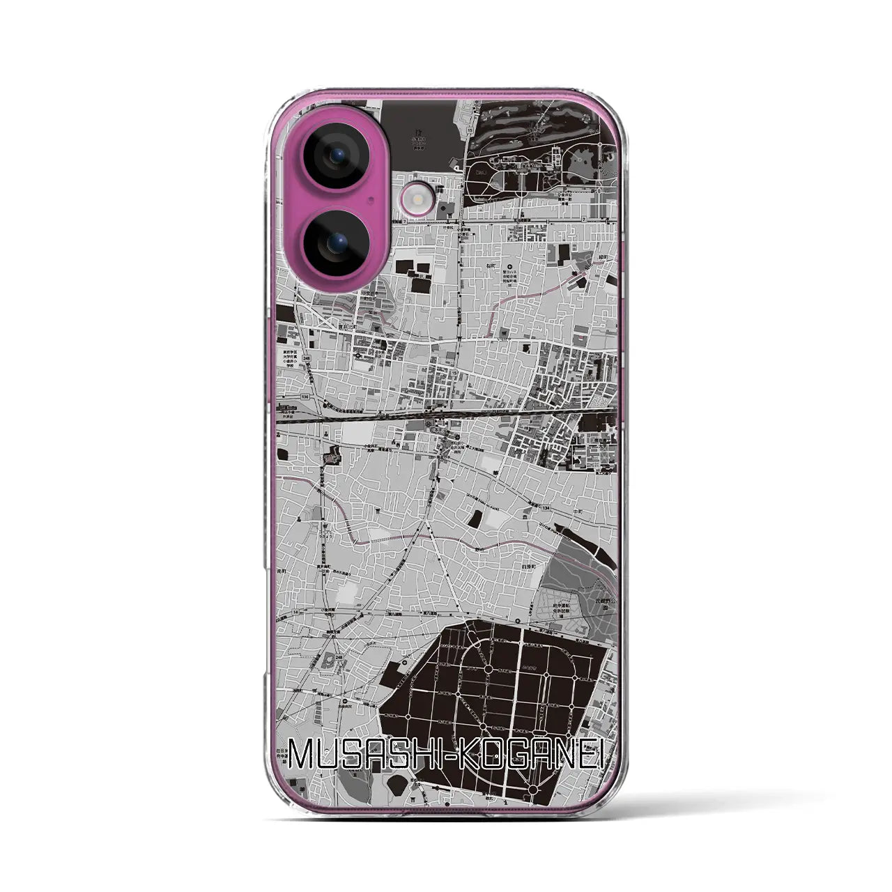 【武蔵小金井(東京都)】地図柄iPhoneケース(クリアタイプ)
