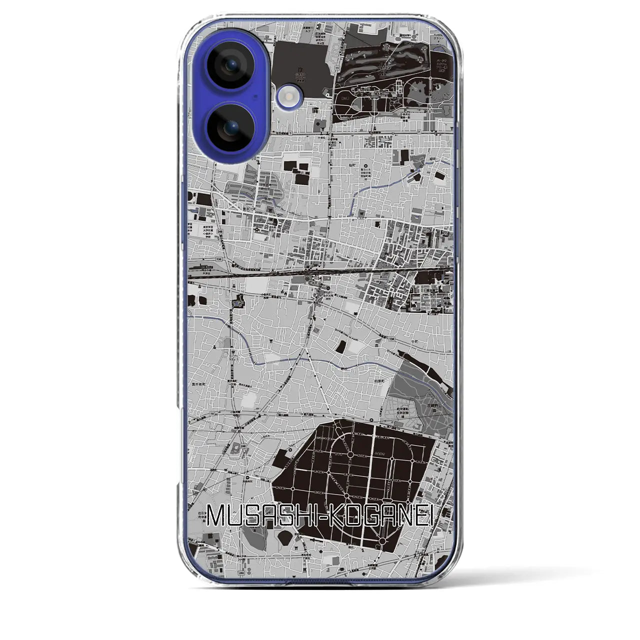 【武蔵小金井(東京都)】地図柄iPhoneケース(クリアタイプ)