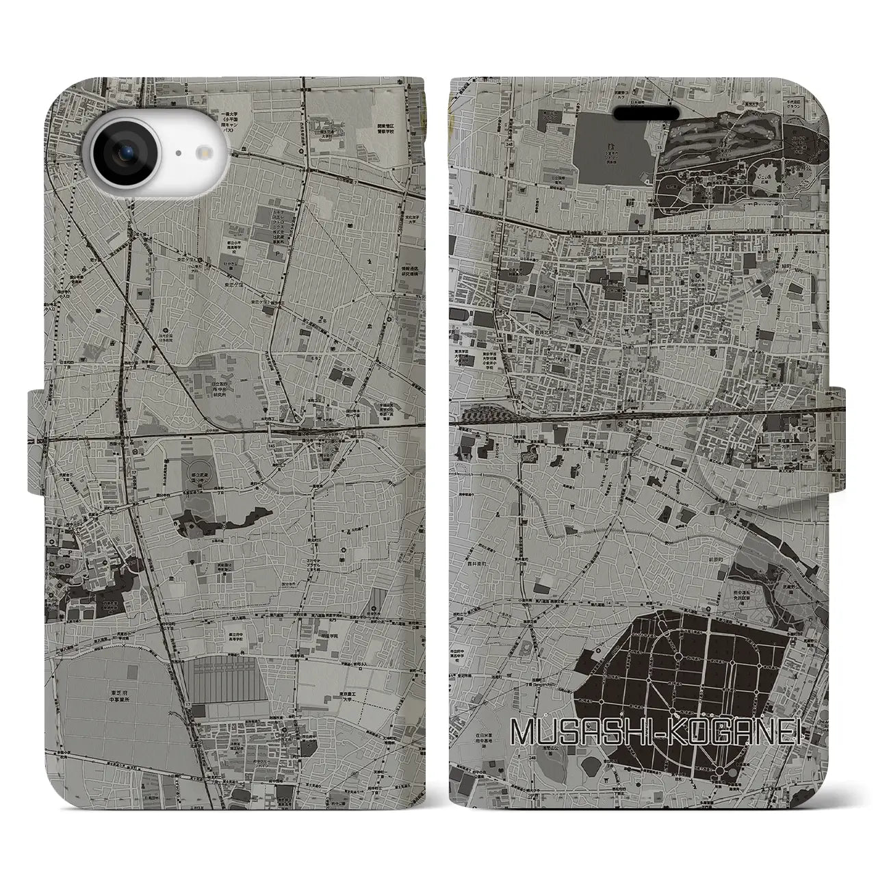 【武蔵小金井(東京都)】地図柄iPhoneケース(手帳タイプ)