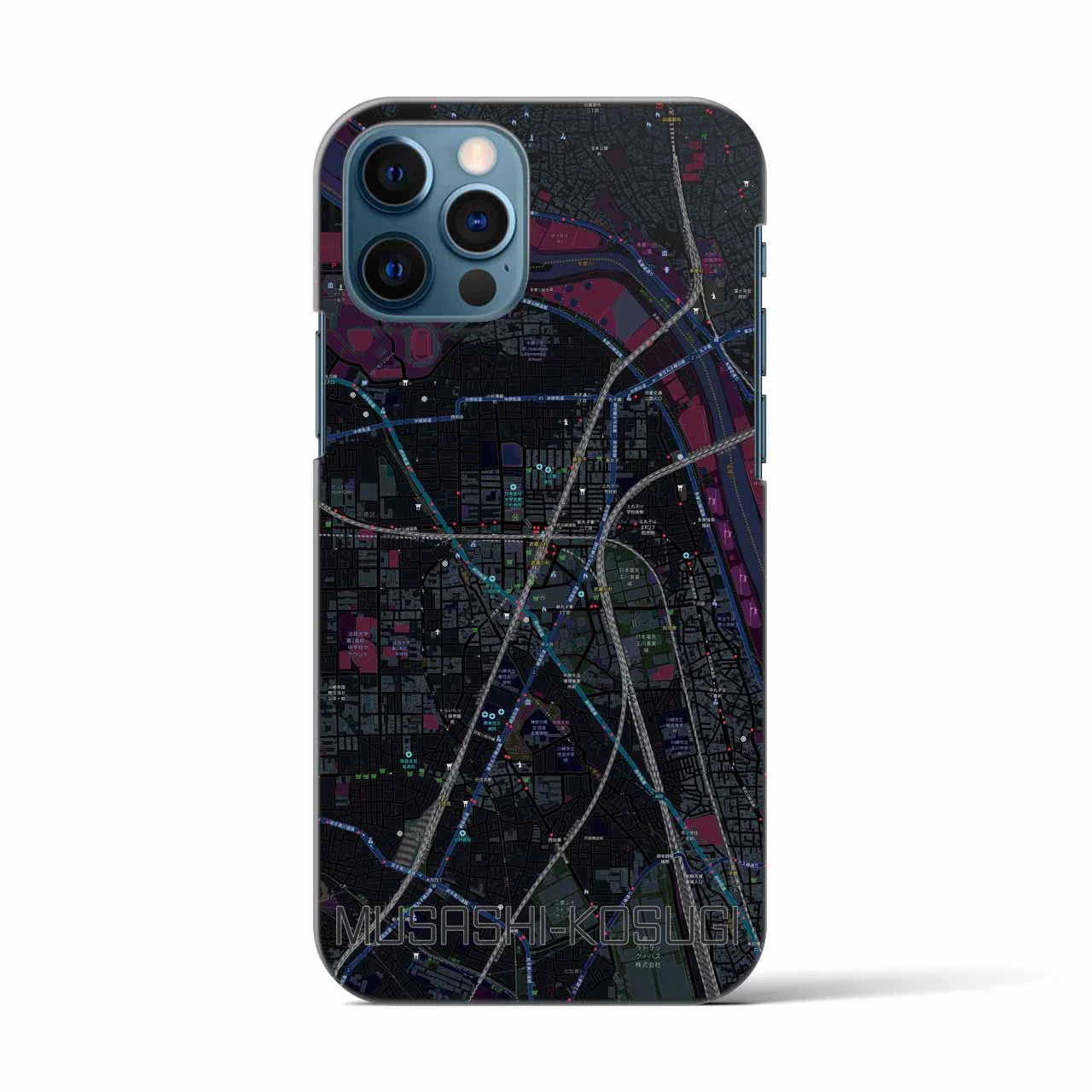 【武蔵小杉(神奈川県)】地図柄iPhoneケース(バックカバータイプ)