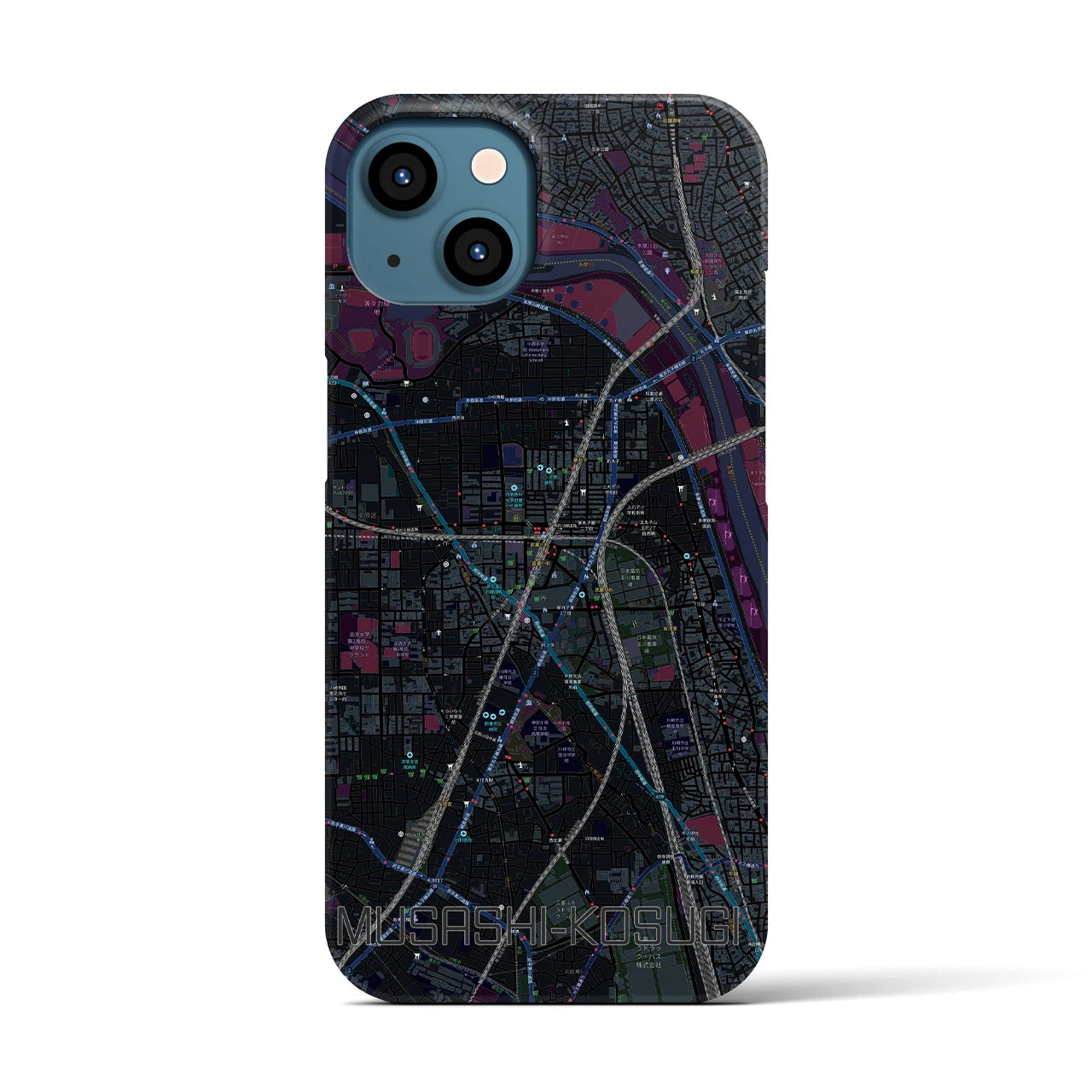 【武蔵小杉(神奈川県)】地図柄iPhoneケース(バックカバータイプ)