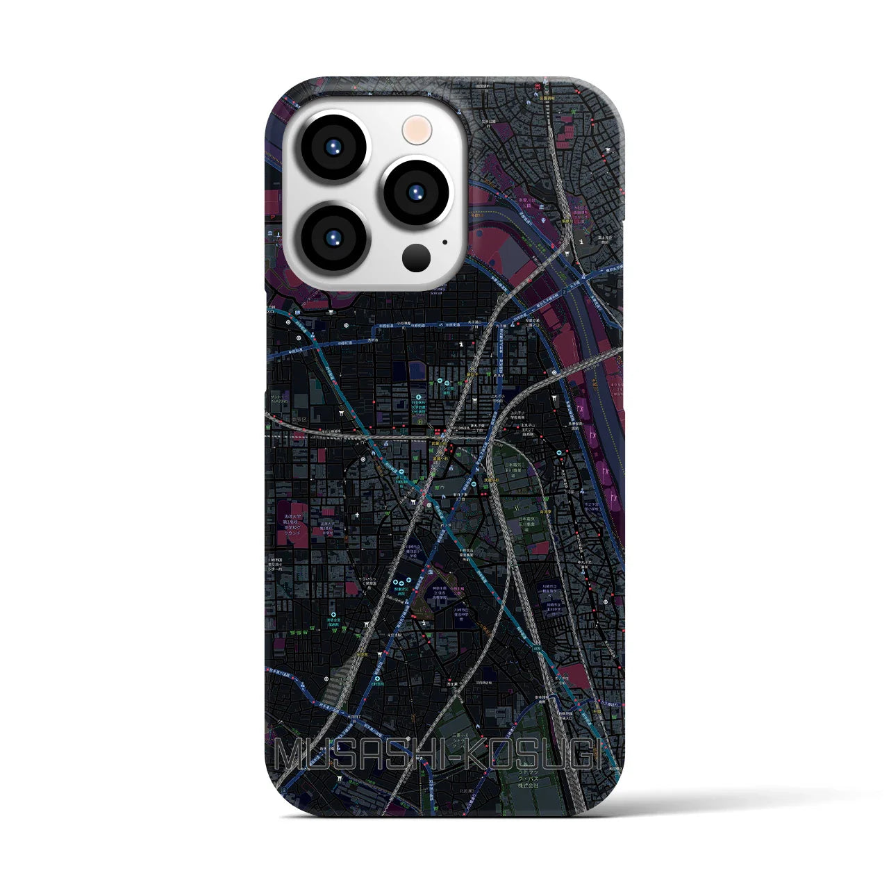 【武蔵小杉(神奈川県)】地図柄iPhoneケース(バックカバータイプ)