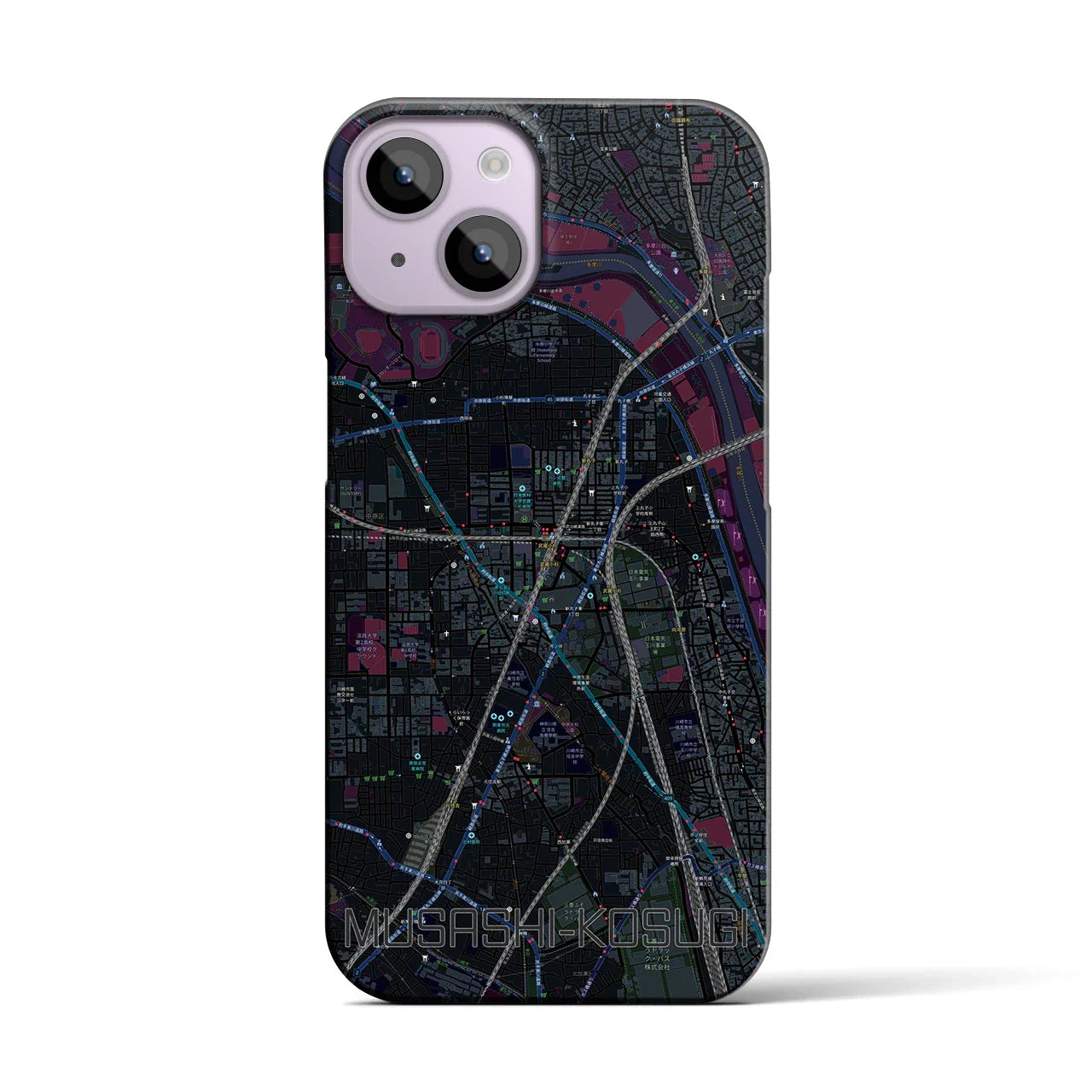 【武蔵小杉(神奈川県)】地図柄iPhoneケース(バックカバータイプ)