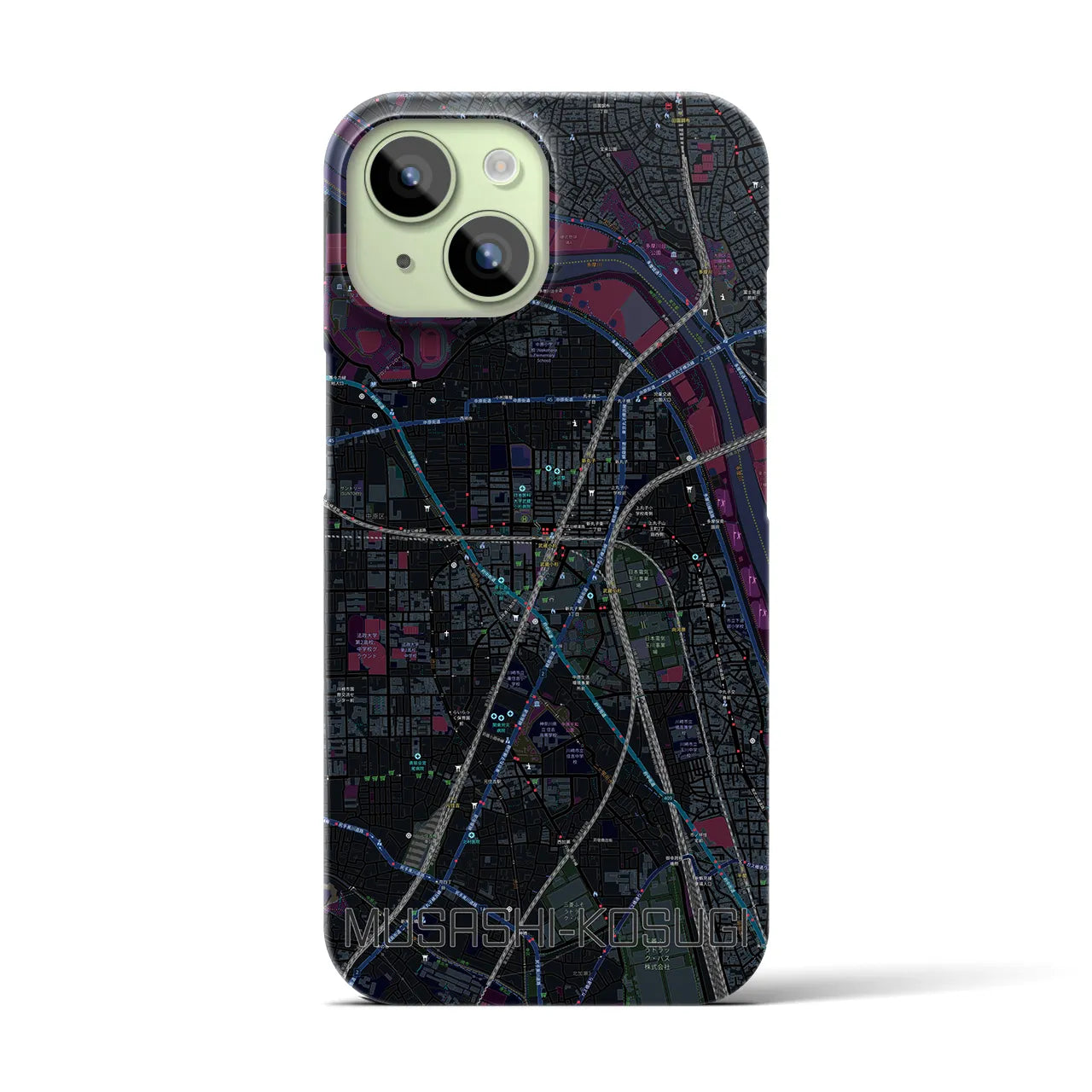 【武蔵小杉(神奈川県)】地図柄iPhoneケース(バックカバータイプ)
