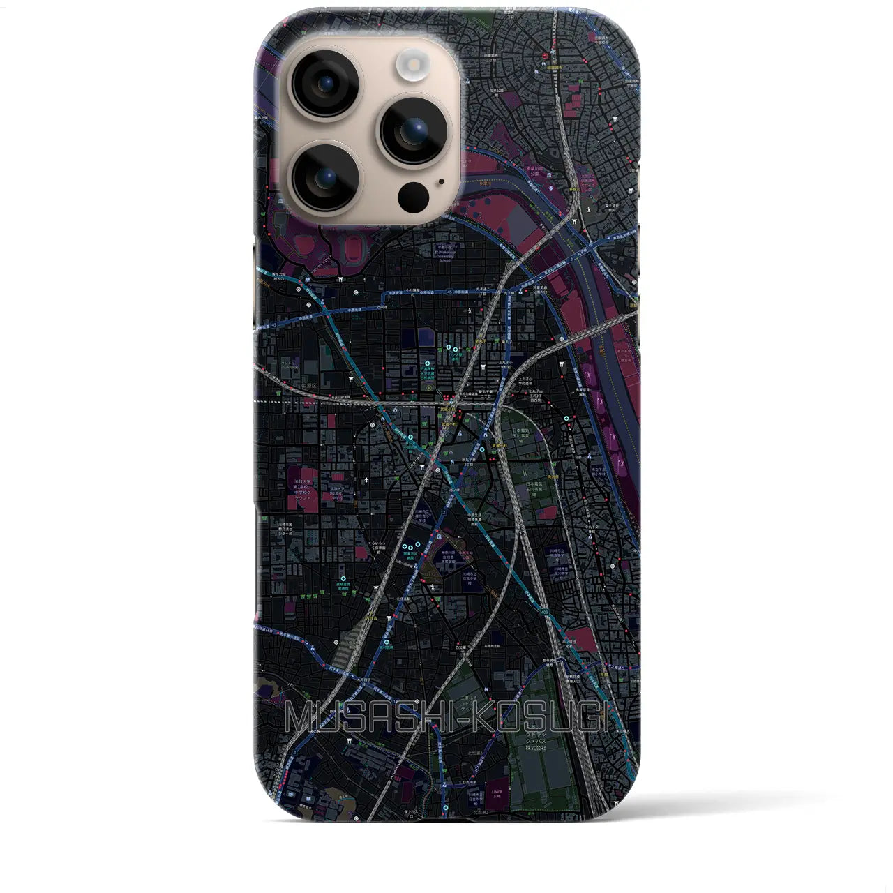 【武蔵小杉(神奈川県)】地図柄iPhoneケース(バックカバータイプ)