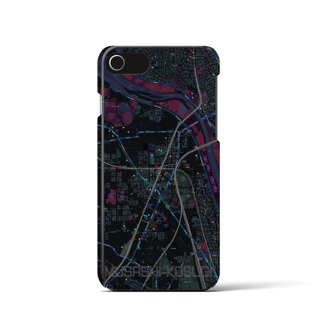 【武蔵小杉(神奈川県)】地図柄iPhoneケース(バックカバータイプ)