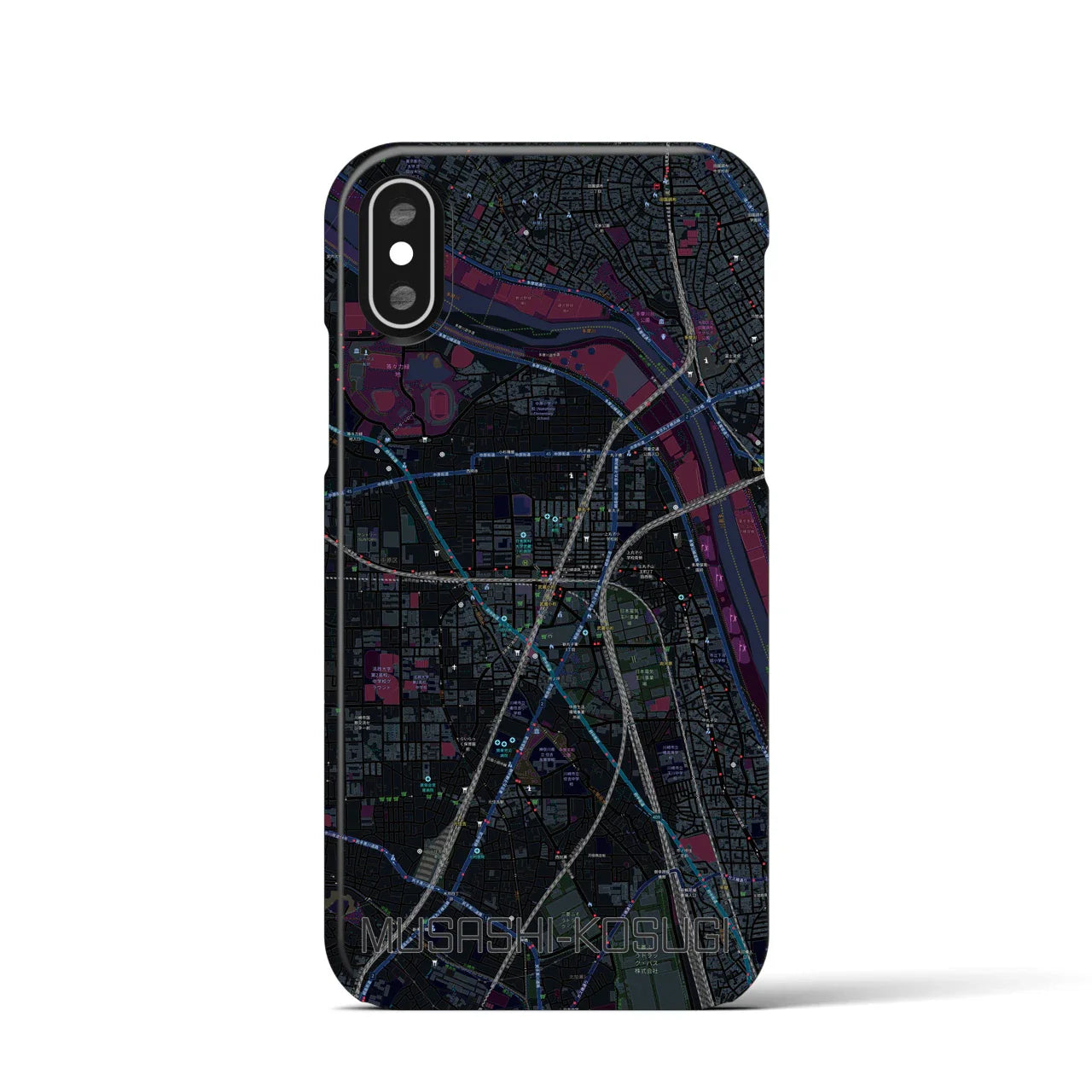 【武蔵小杉(神奈川県)】地図柄iPhoneケース(バックカバータイプ)