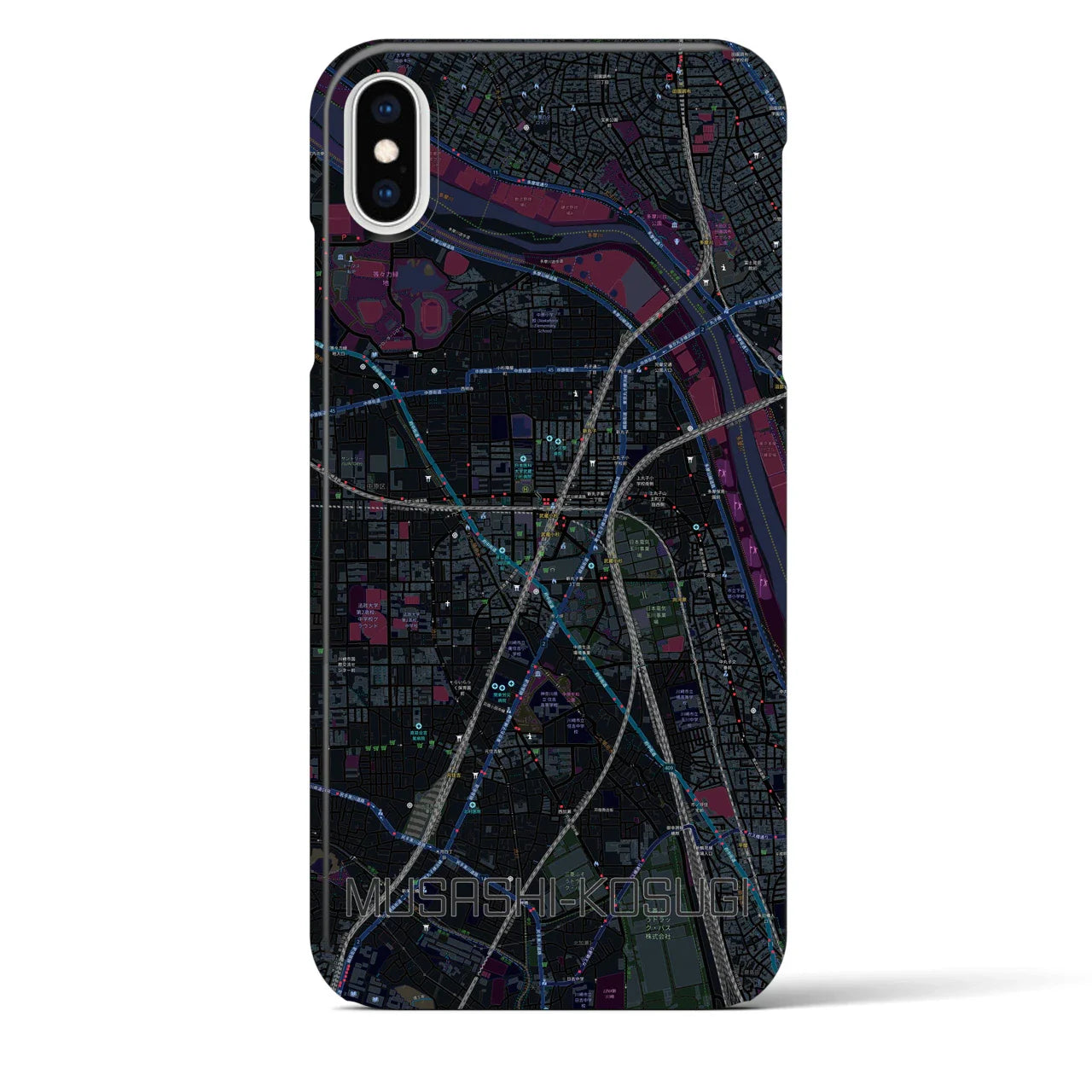 【武蔵小杉(神奈川県)】地図柄iPhoneケース(バックカバータイプ)