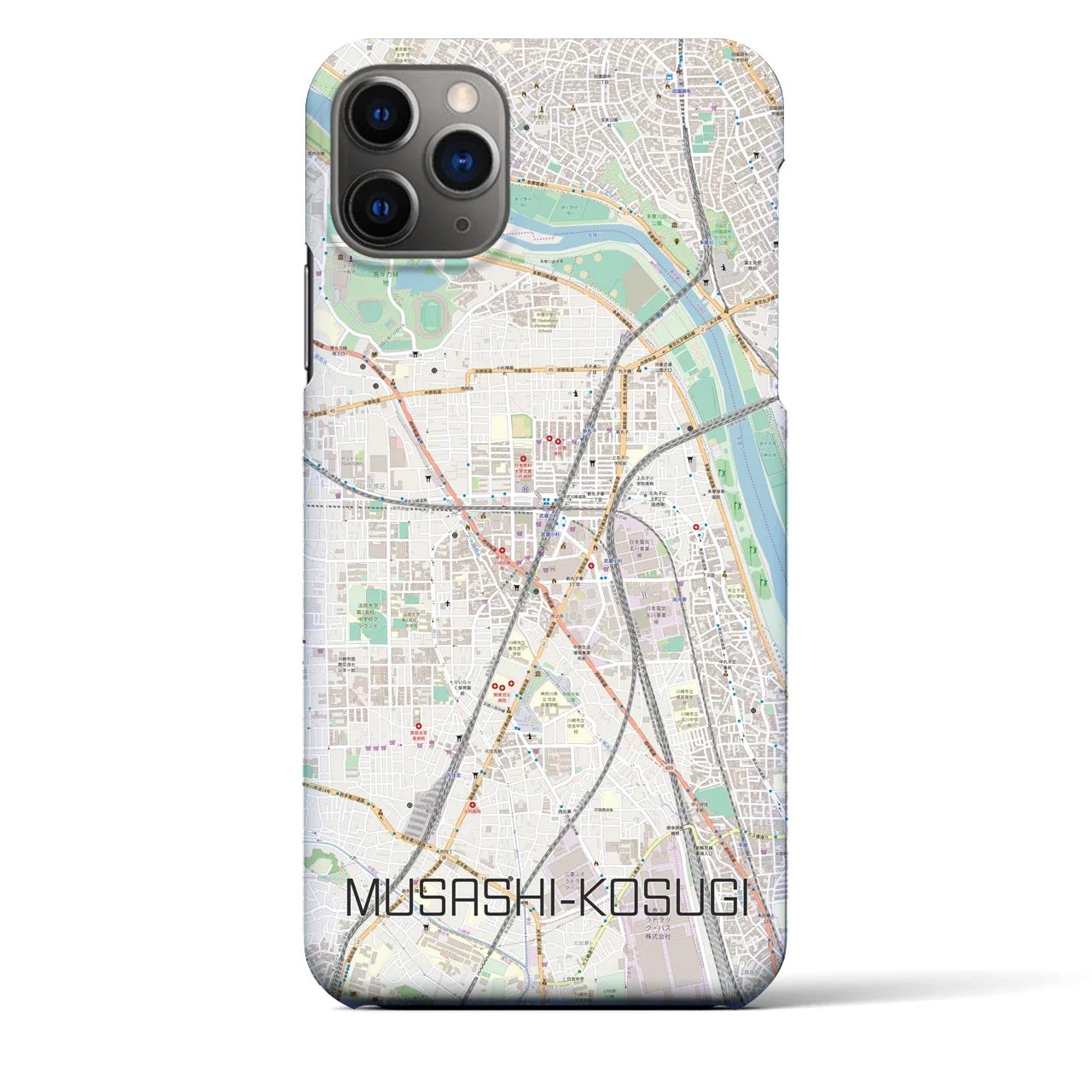 【武蔵小杉(神奈川県)】地図柄iPhoneケース(バックカバータイプ)