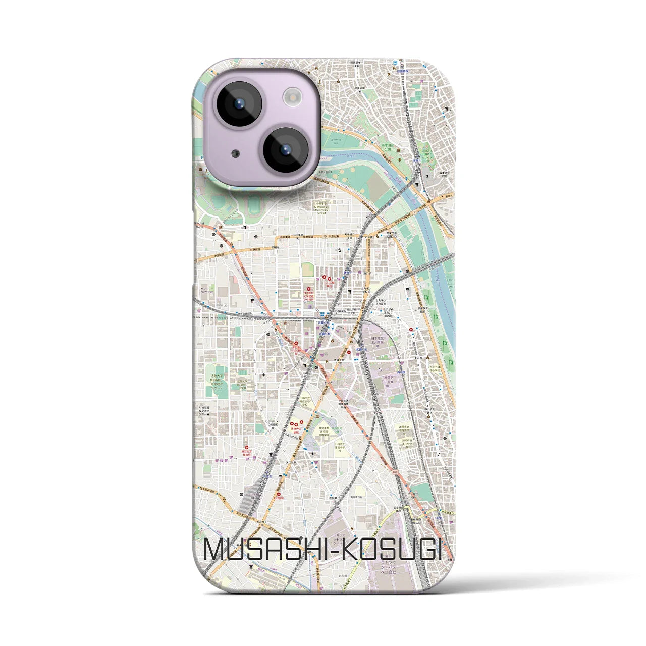 【武蔵小杉(神奈川県)】地図柄iPhoneケース(バックカバータイプ)