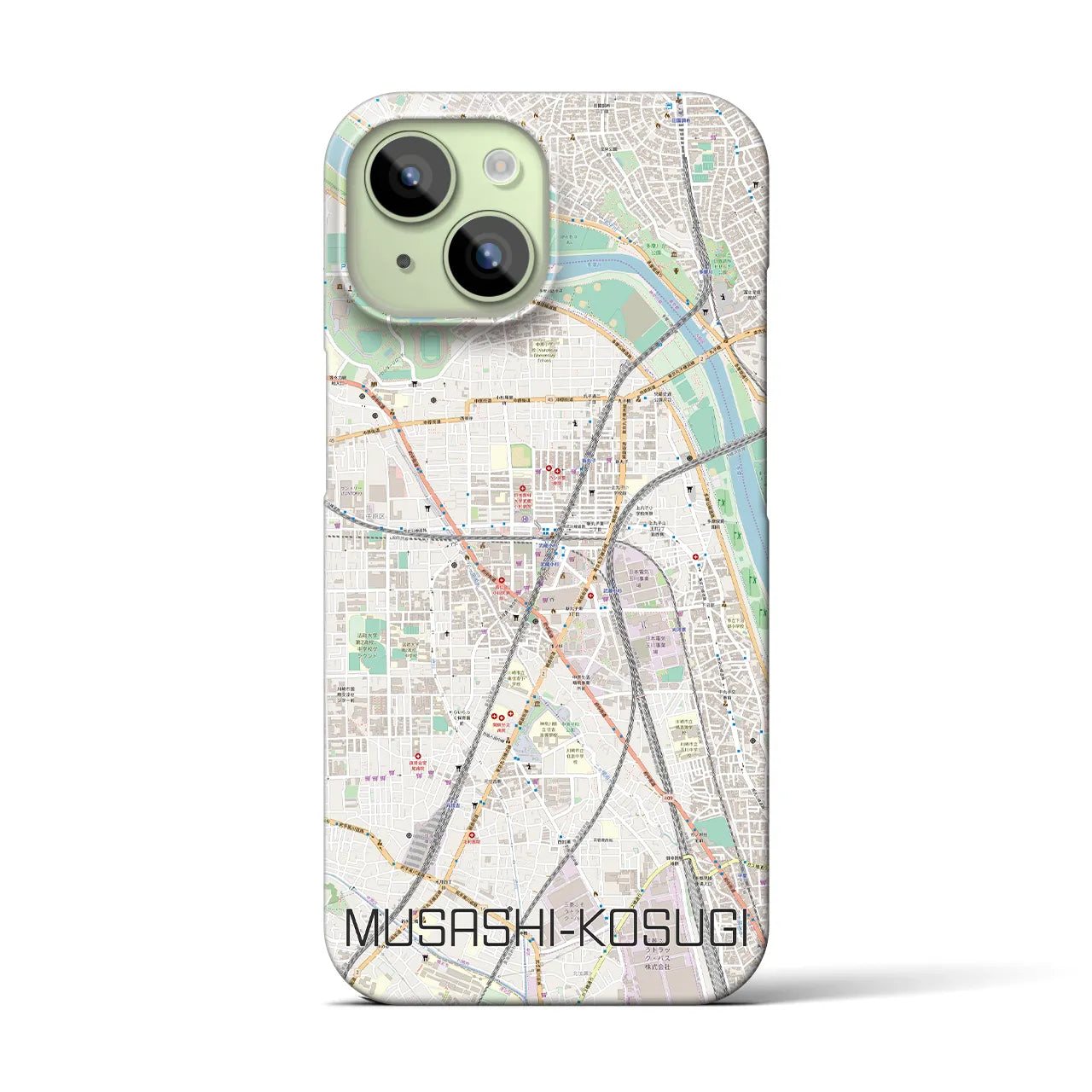 【武蔵小杉(神奈川県)】地図柄iPhoneケース(バックカバータイプ)