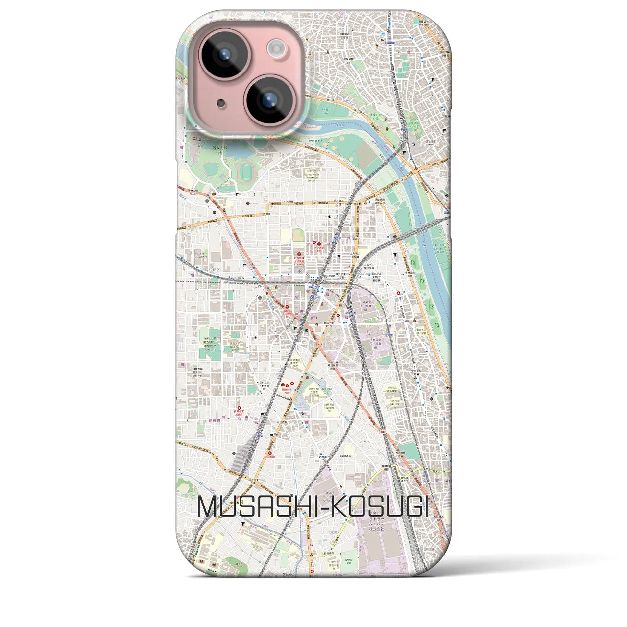 【武蔵小杉(神奈川県)】地図柄iPhoneケース(バックカバータイプ)