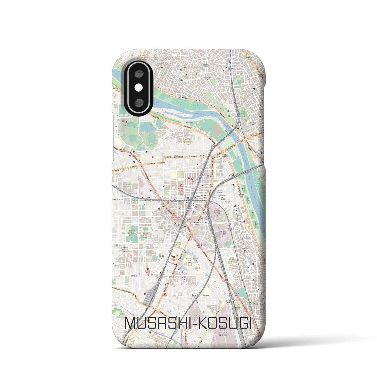 【武蔵小杉(神奈川県)】地図柄iPhoneケース(バックカバータイプ)