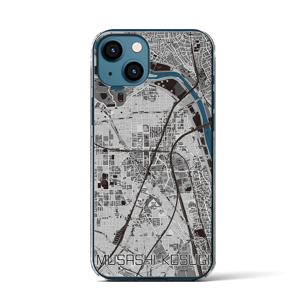 【武蔵小杉(神奈川県)】地図柄iPhoneケース(クリアタイプ)