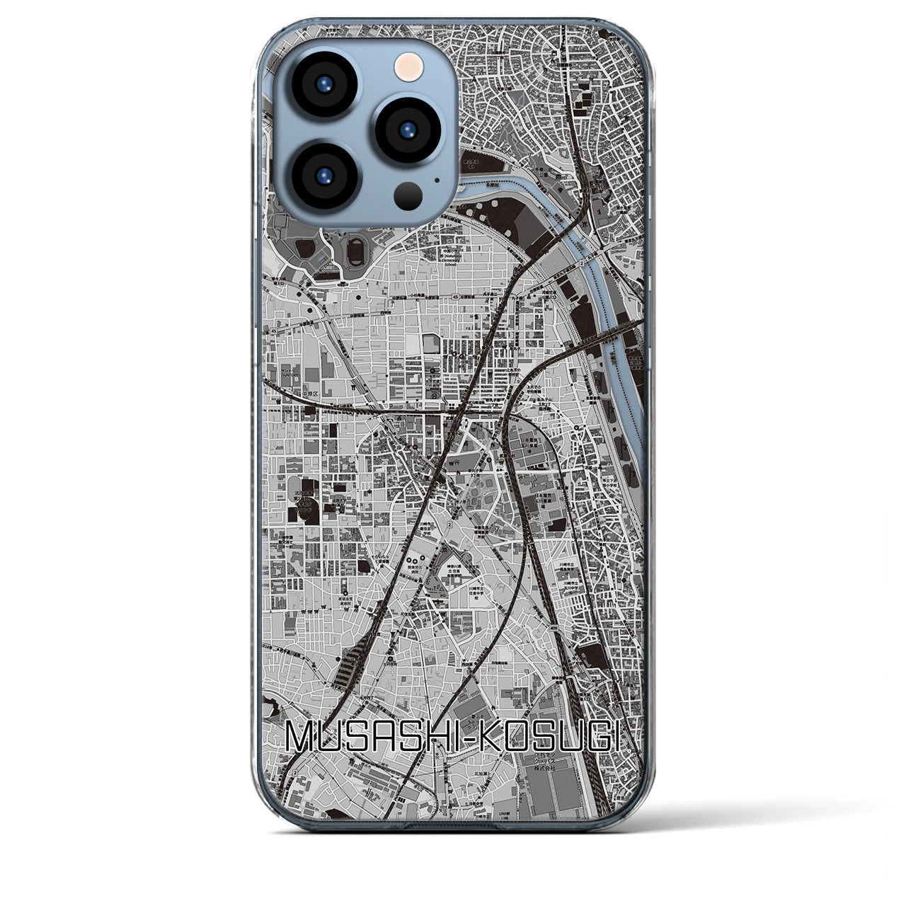 【武蔵小杉(神奈川県)】地図柄iPhoneケース(クリアタイプ)