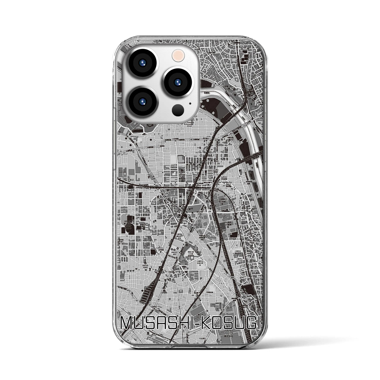 【武蔵小杉(神奈川県)】地図柄iPhoneケース(クリアタイプ)