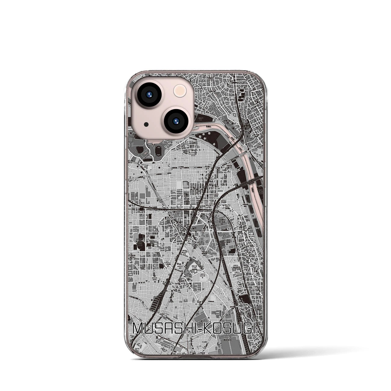 【武蔵小杉(神奈川県)】地図柄iPhoneケース(クリアタイプ)