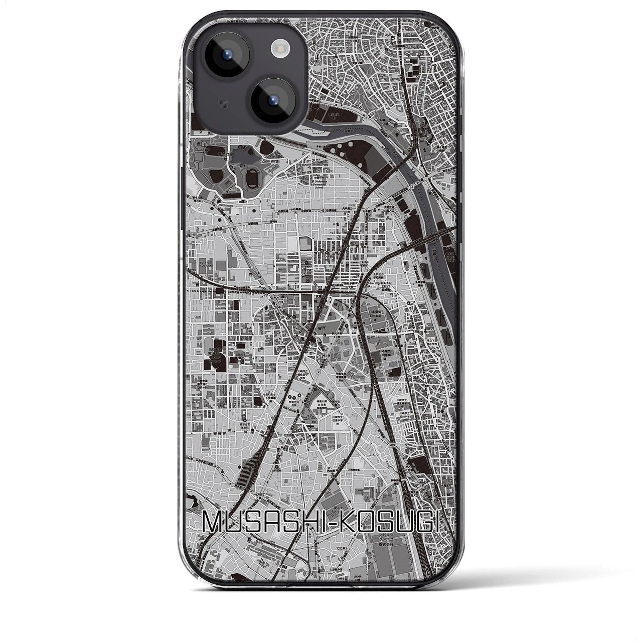 【武蔵小杉(神奈川県)】地図柄iPhoneケース(クリアタイプ)