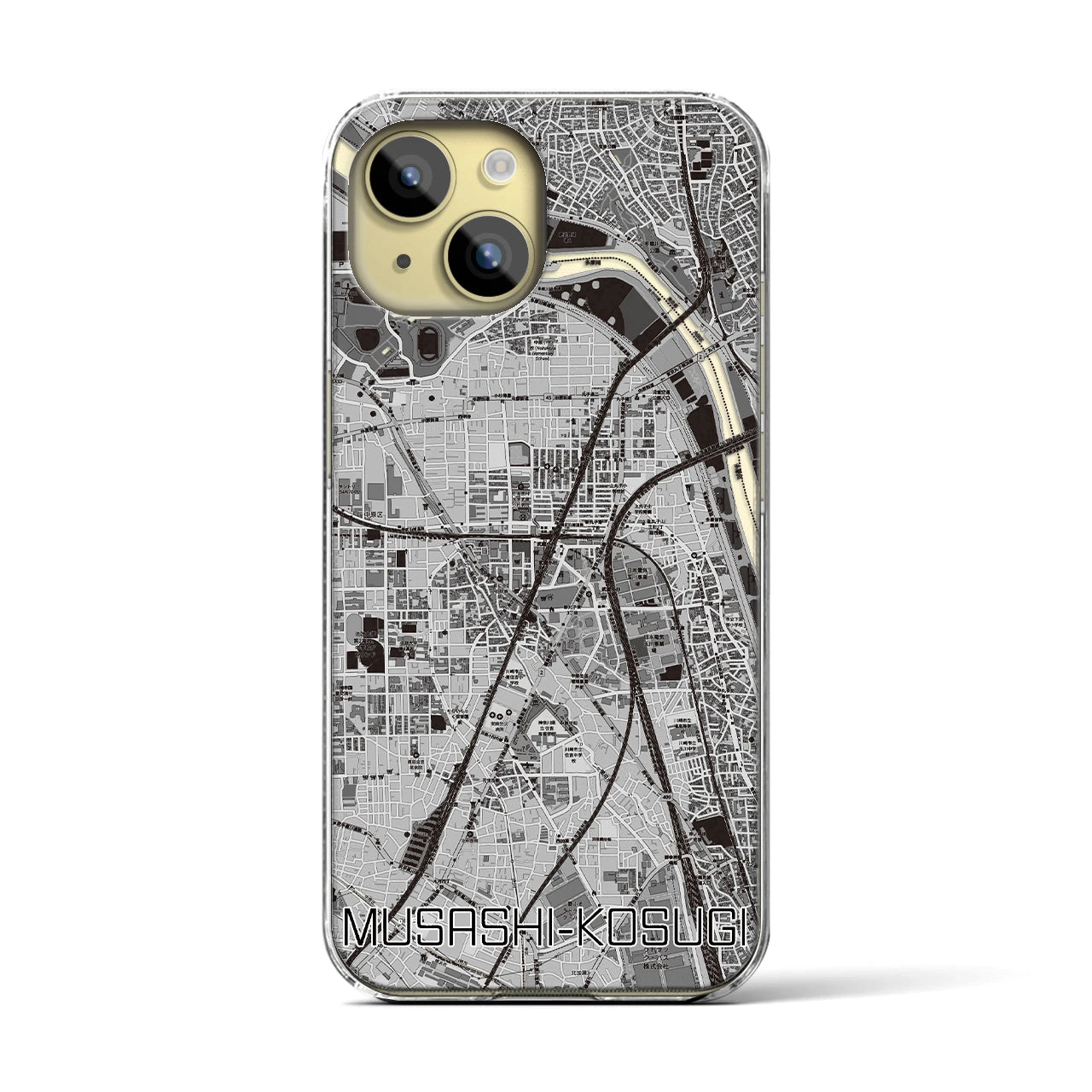 【武蔵小杉(神奈川県)】地図柄iPhoneケース(クリアタイプ)