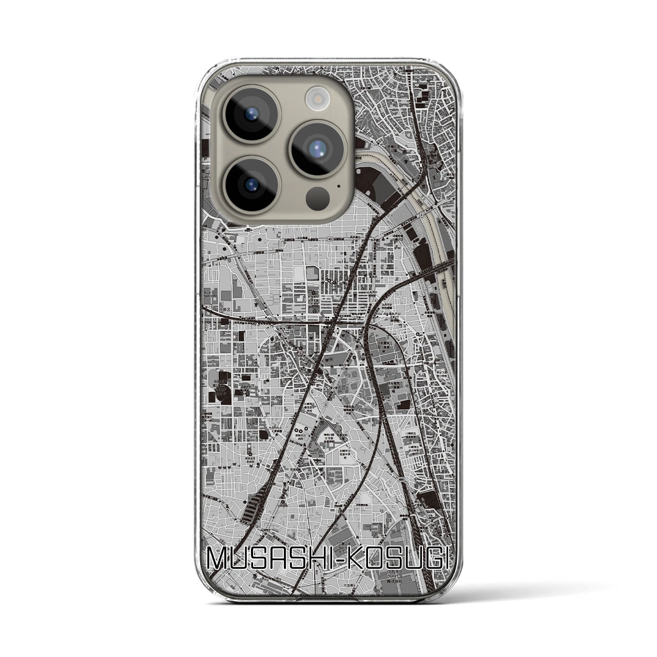 【武蔵小杉(神奈川県)】地図柄iPhoneケース(クリアタイプ)