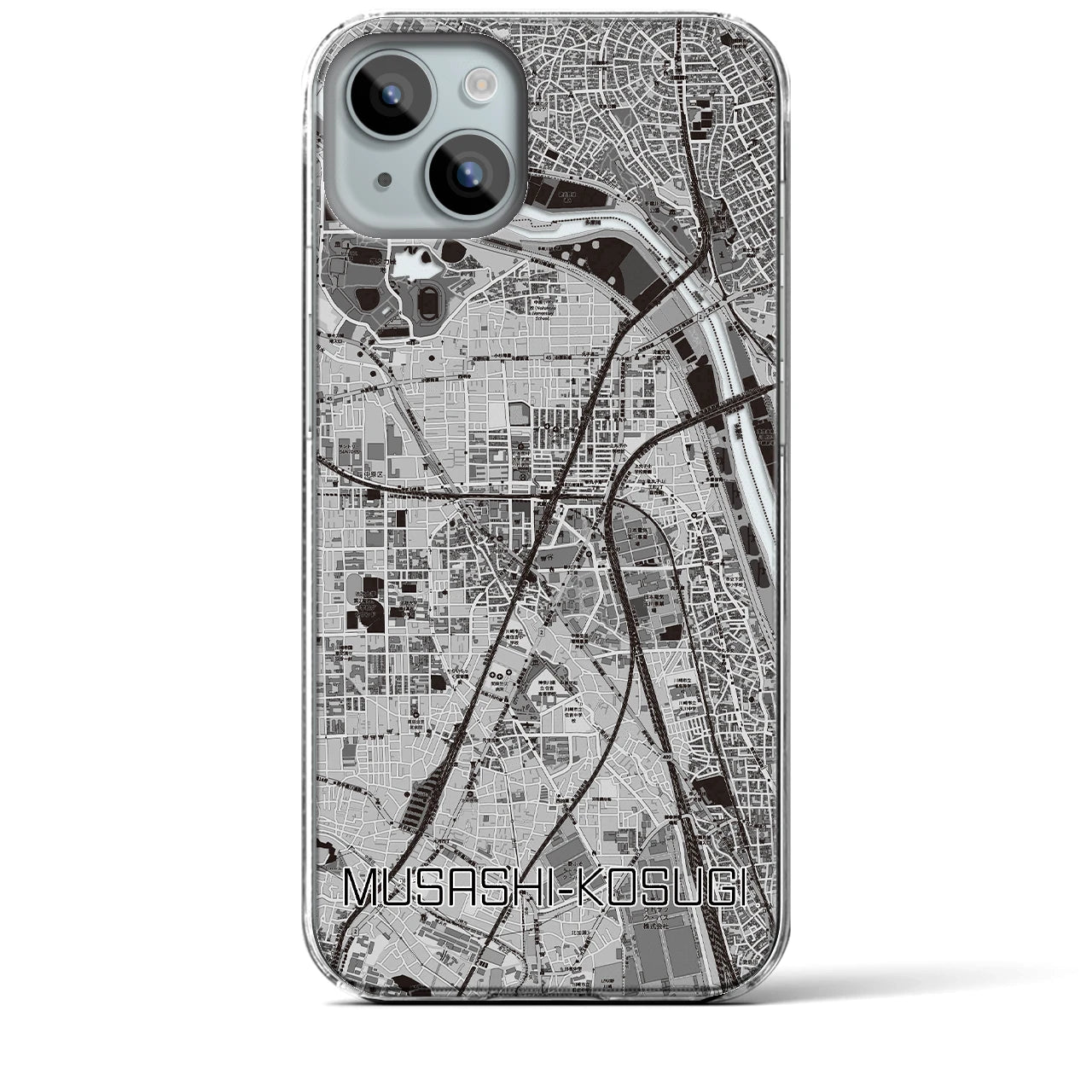 【武蔵小杉(神奈川県)】地図柄iPhoneケース(クリアタイプ)