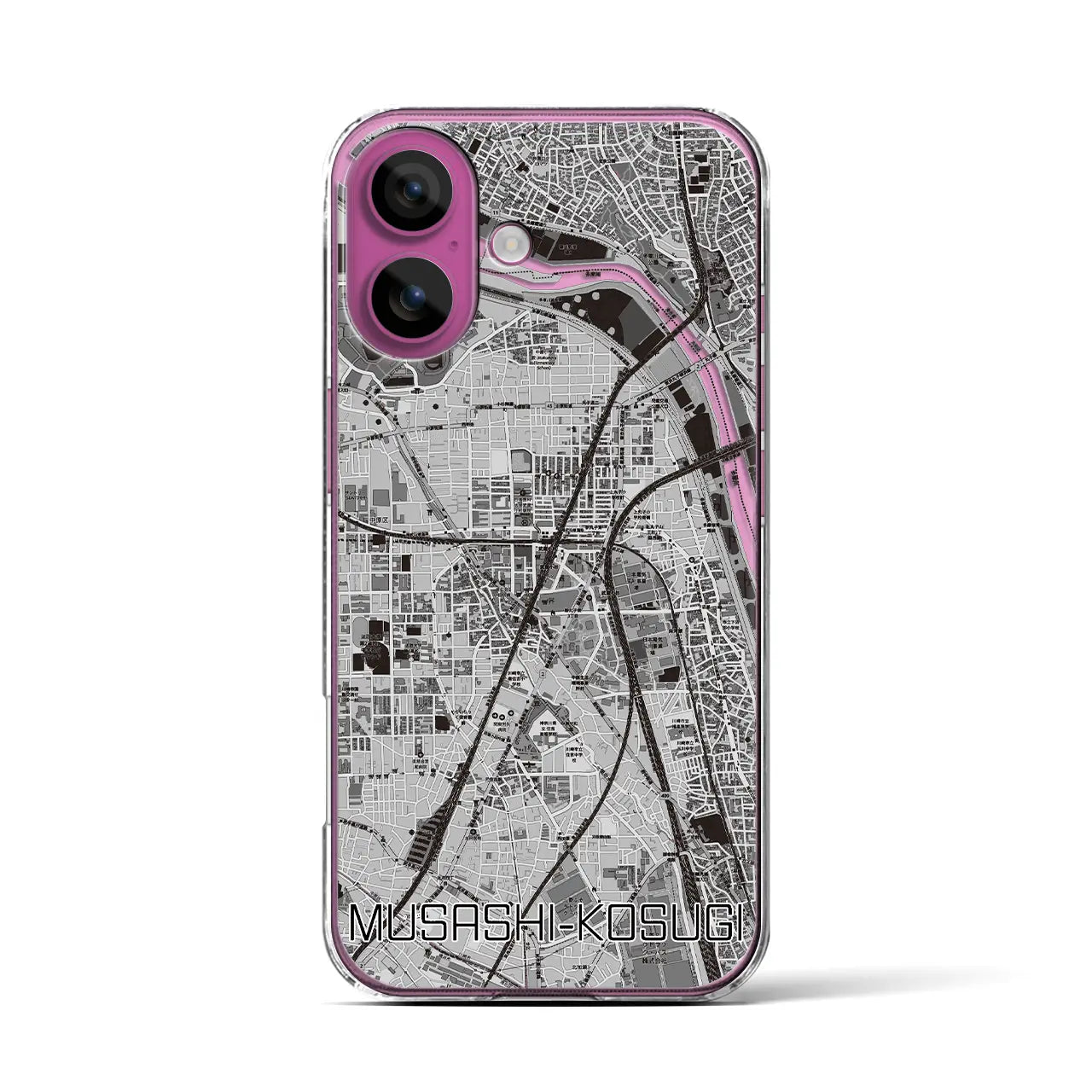 【武蔵小杉(神奈川県)】地図柄iPhoneケース(クリアタイプ)