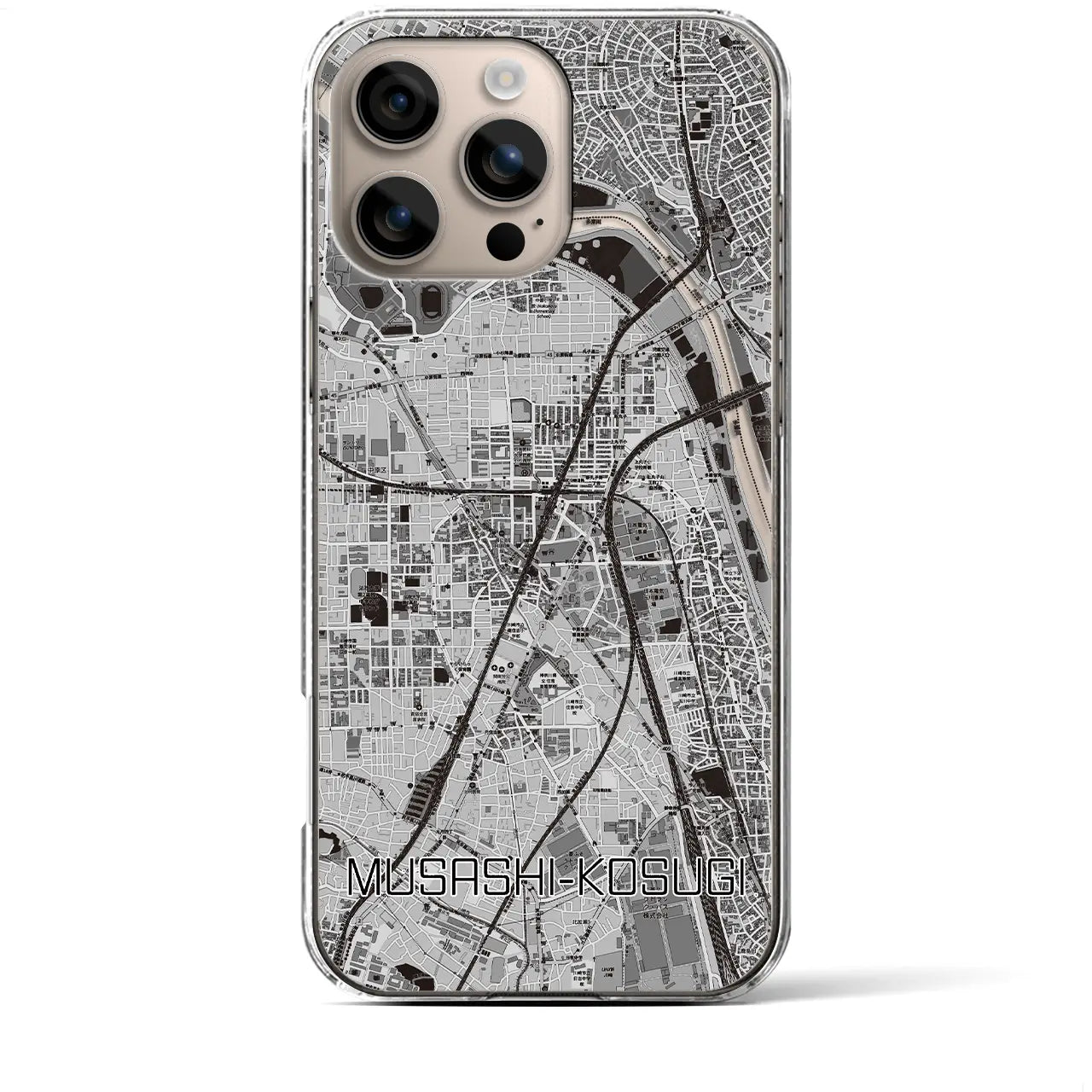 【武蔵小杉(神奈川県)】地図柄iPhoneケース(クリアタイプ)