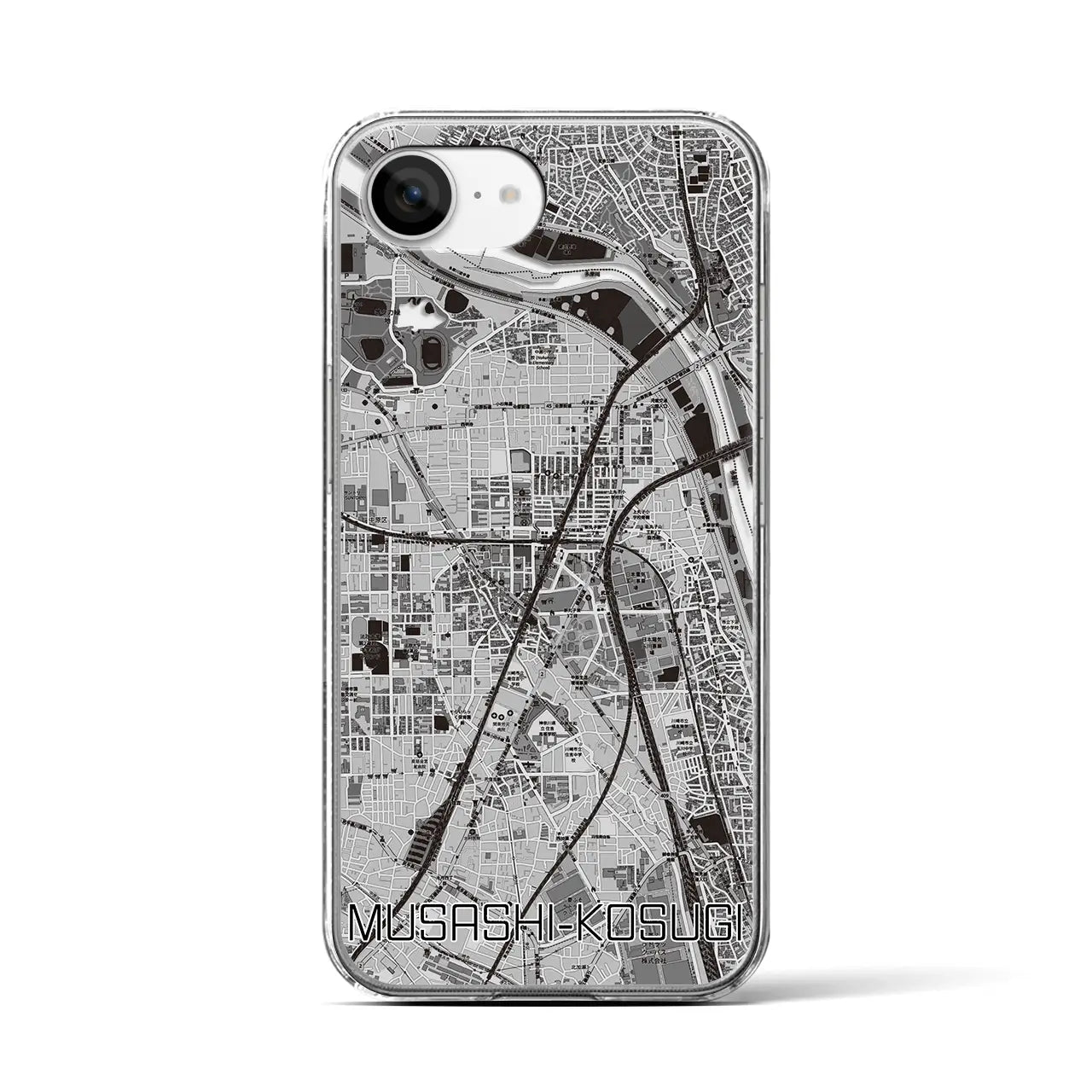 【武蔵小杉(神奈川県)】地図柄iPhoneケース(クリアタイプ)