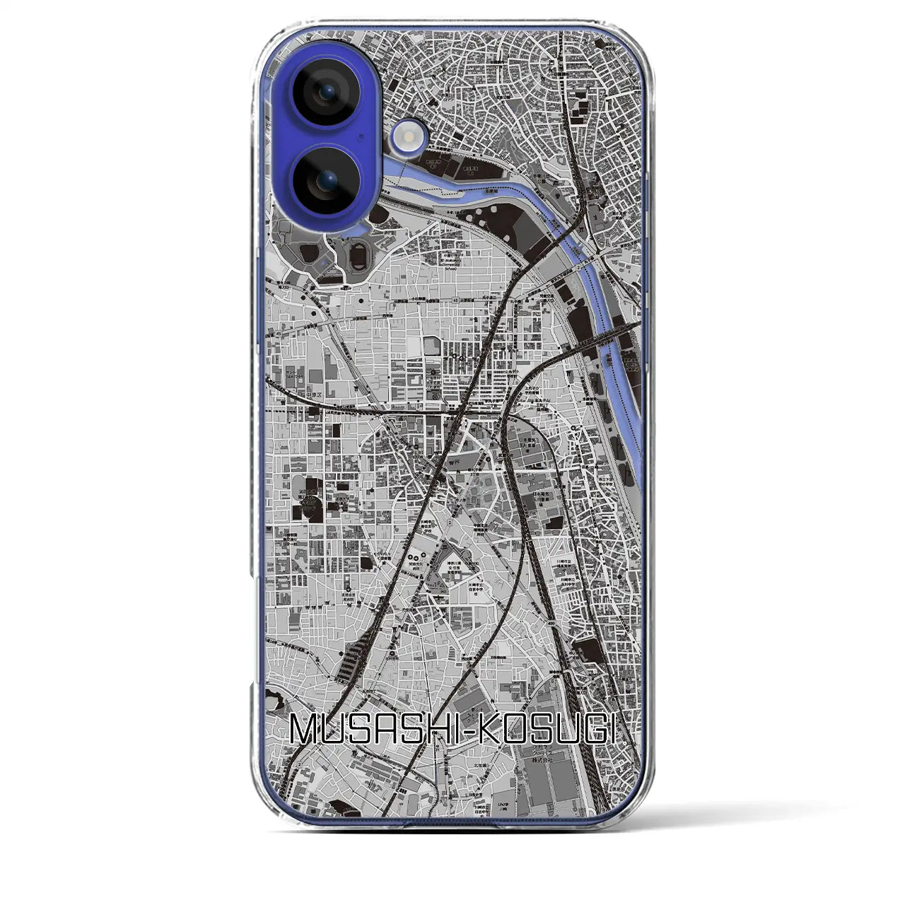 【武蔵小杉(神奈川県)】地図柄iPhoneケース(クリアタイプ)