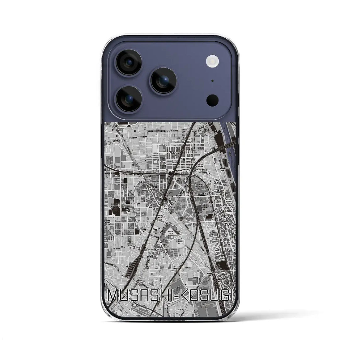 【武蔵小杉(神奈川県)】地図柄iPhoneケース(クリアタイプ)