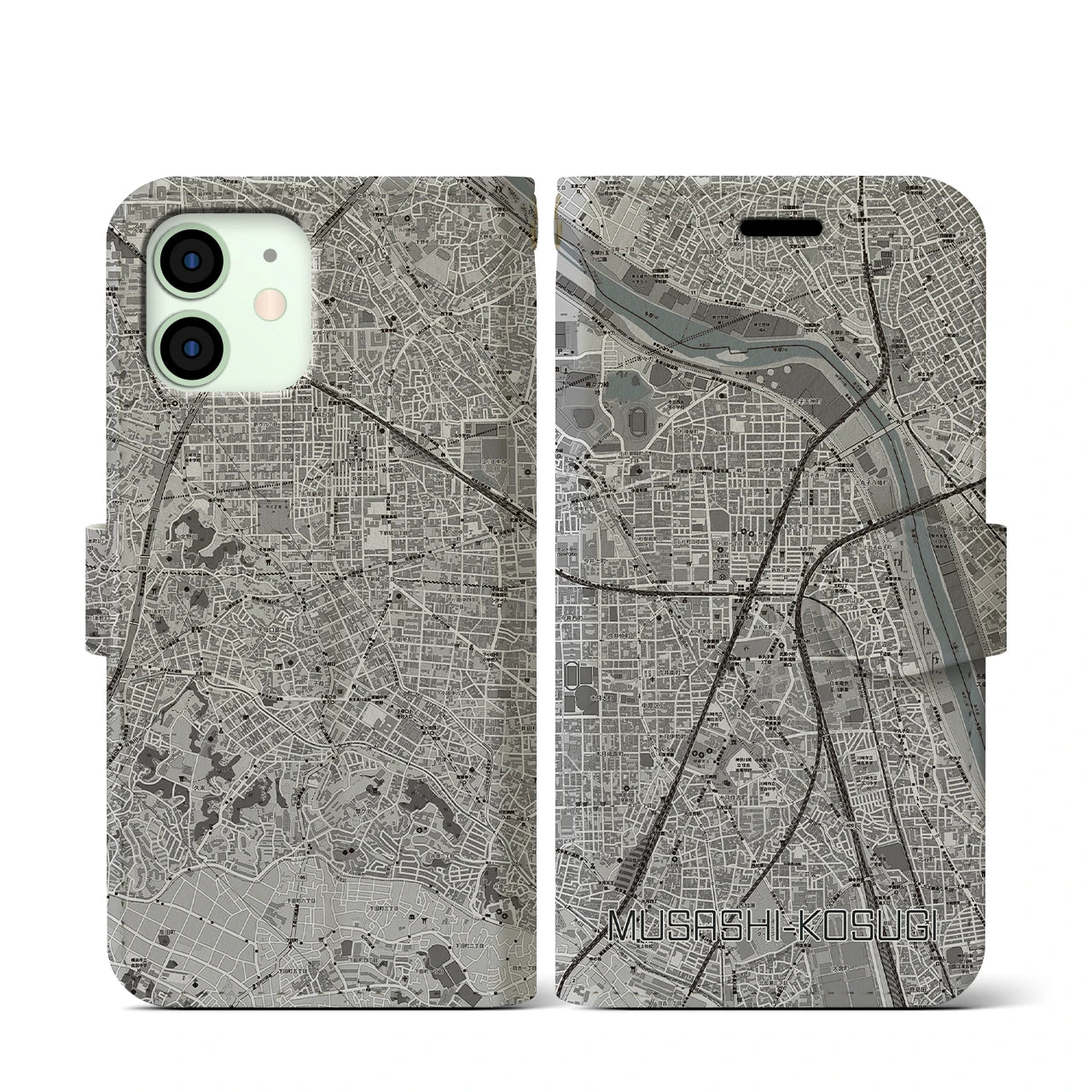 【武蔵小杉(神奈川県)】地図柄iPhoneケース(手帳タイプ)