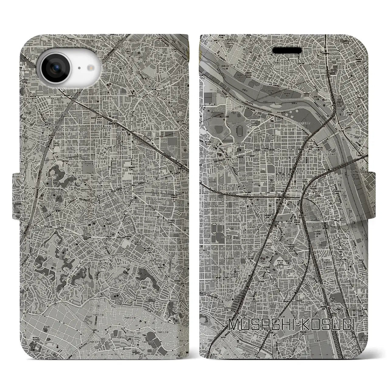 【武蔵小杉(神奈川県)】地図柄iPhoneケース(手帳タイプ)