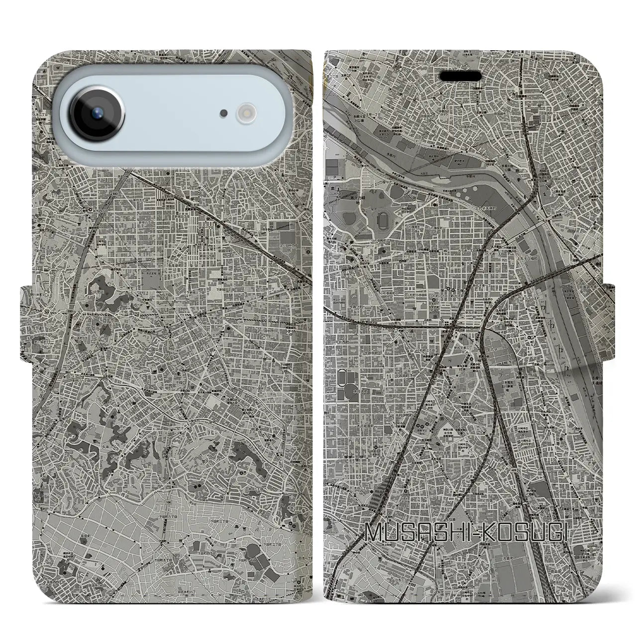 【武蔵小杉(神奈川県)】地図柄iPhoneケース(手帳タイプ)