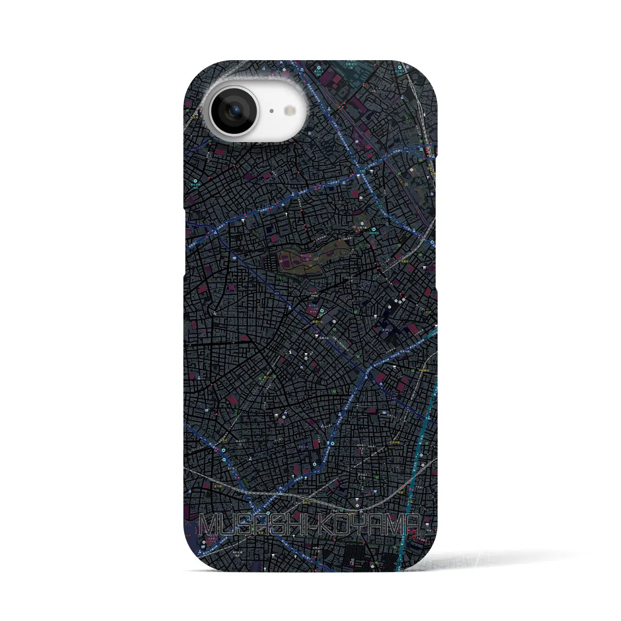 【武蔵小山(東京都)】地図柄iPhoneケース(バックカバータイプ)