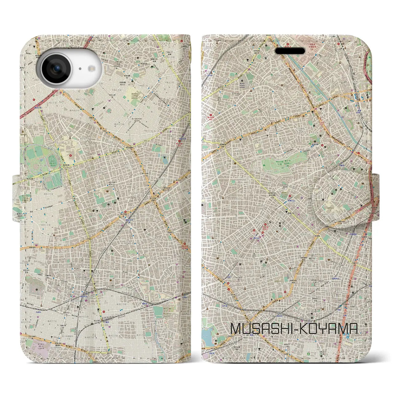 【武蔵小山(東京都)】地図柄iPhoneケース(手帳タイプ)