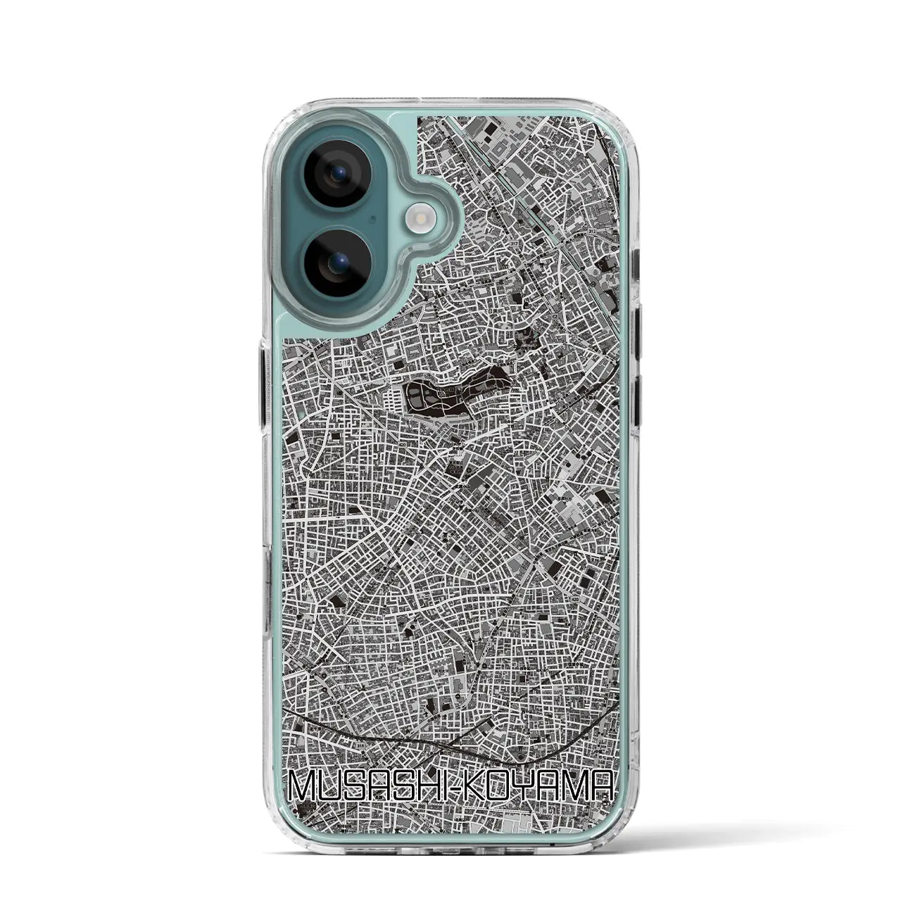 【武蔵小山(東京都)】地図柄iPhoneケース(MagSafeタイプ)モノトーン・iPhone 16 Pro 用