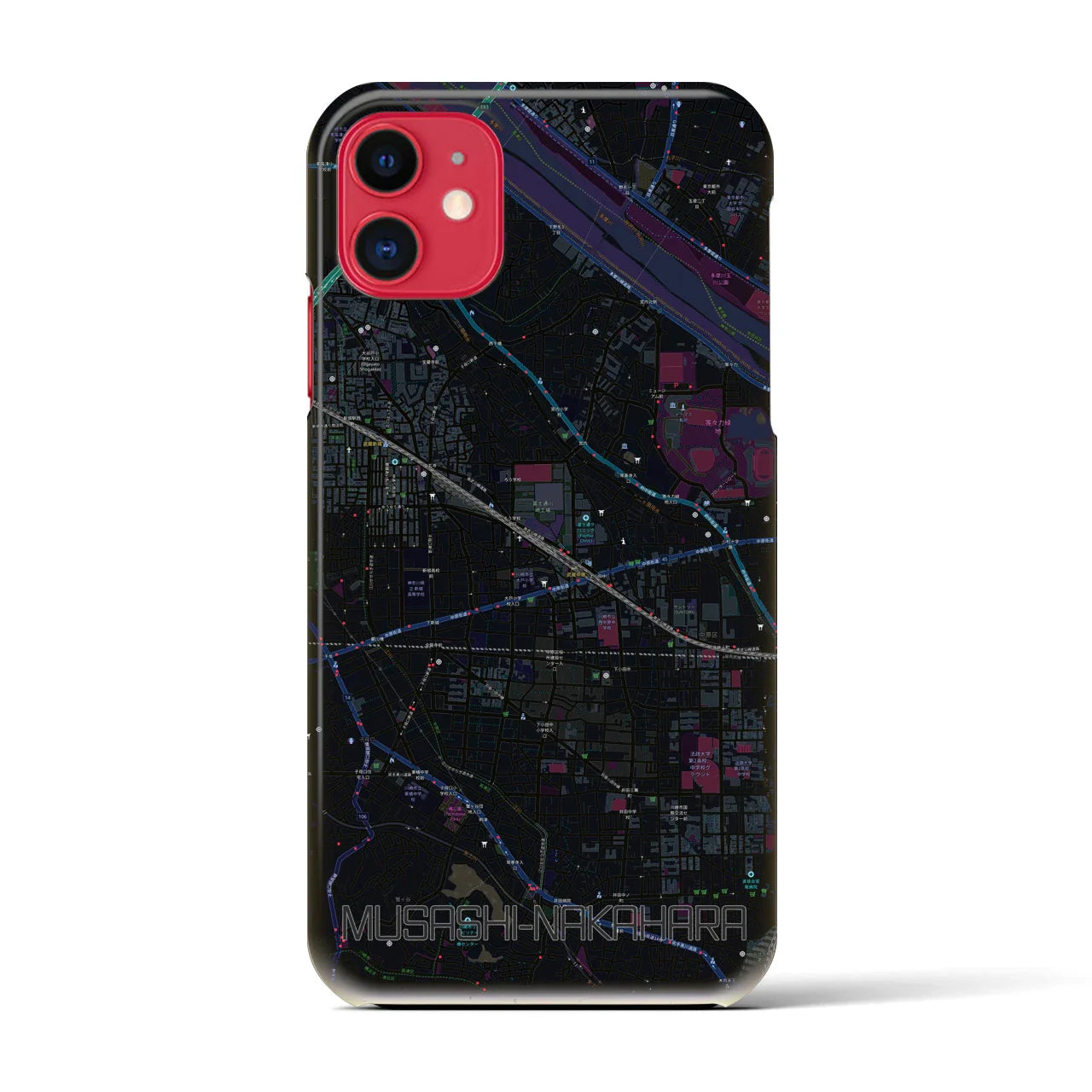 【武蔵中原(神奈川県)】地図柄iPhoneケース(バックカバータイプ)