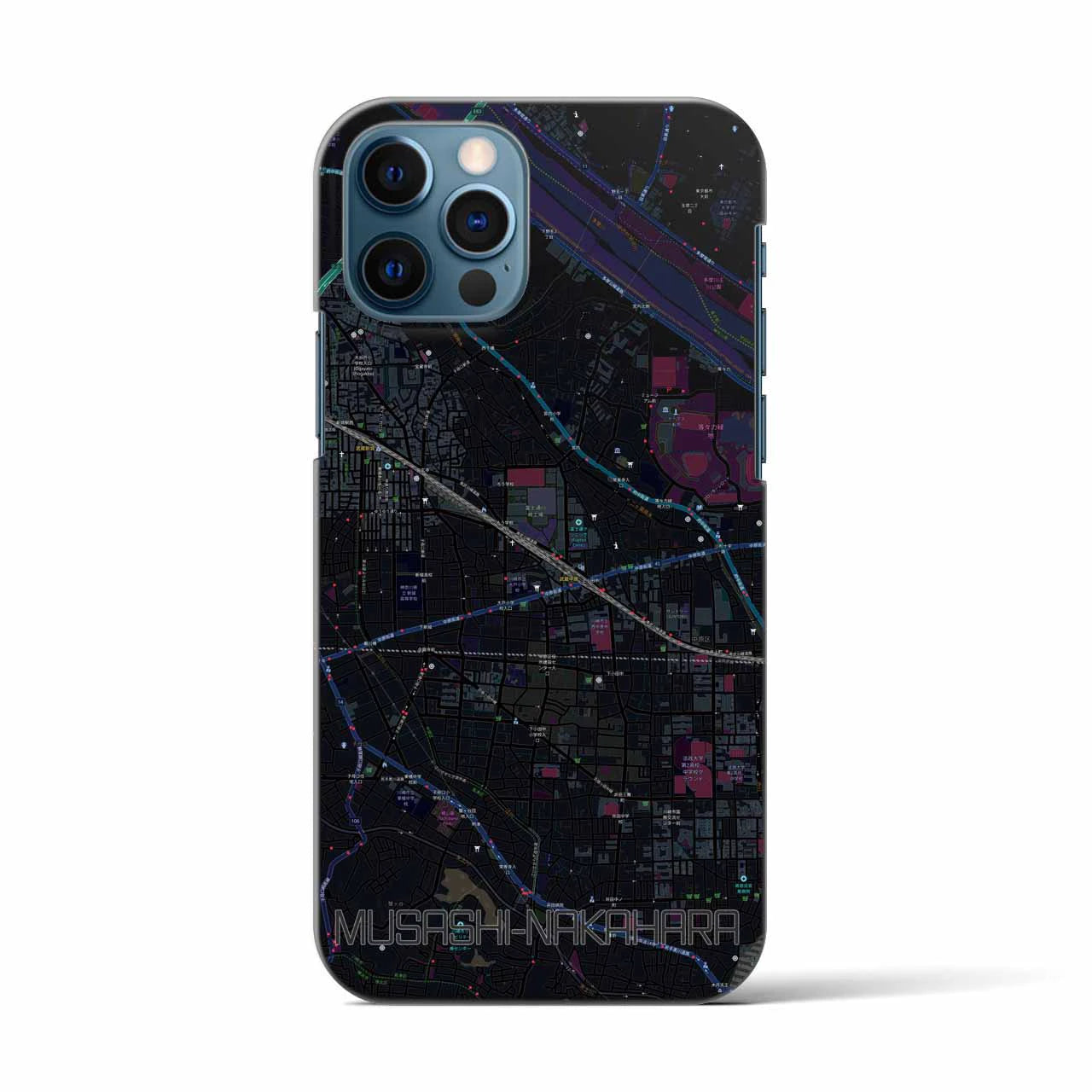 【武蔵中原(神奈川県)】地図柄iPhoneケース(バックカバータイプ)