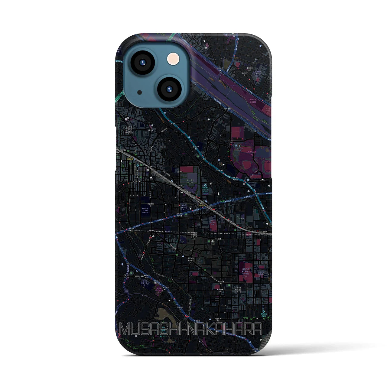 【武蔵中原(神奈川県)】地図柄iPhoneケース(バックカバータイプ)
