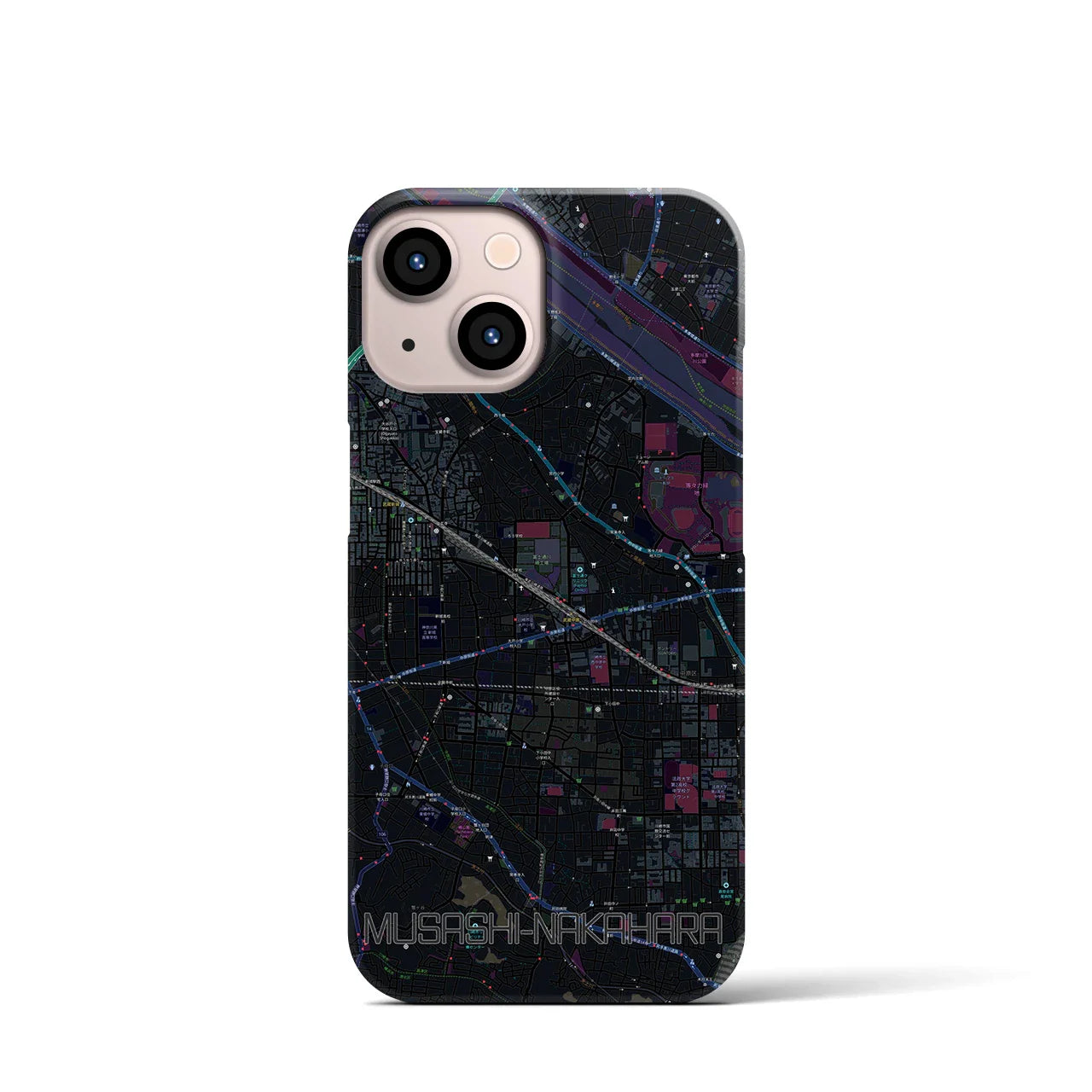 【武蔵中原(神奈川県)】地図柄iPhoneケース(バックカバータイプ)