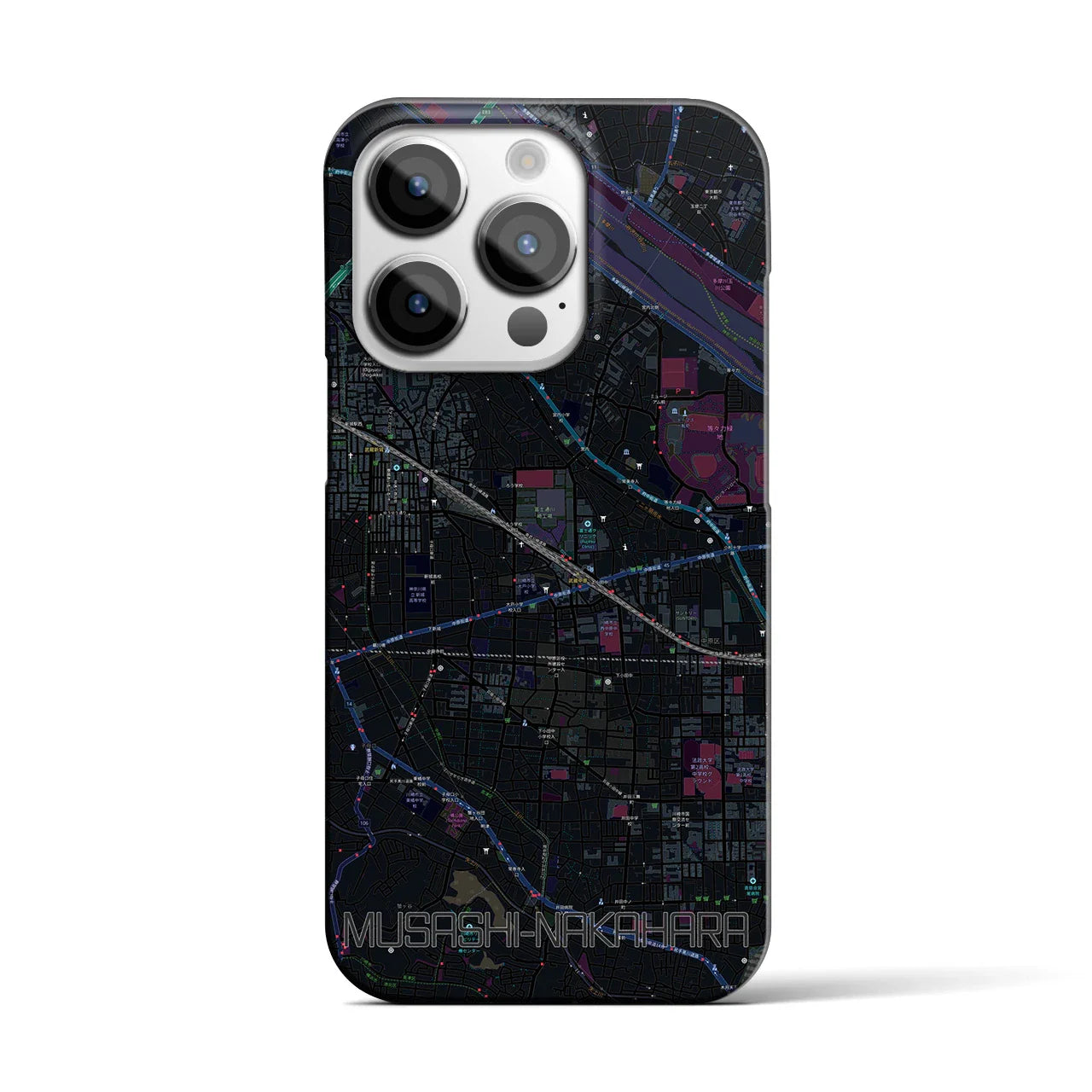 【武蔵中原(神奈川県)】地図柄iPhoneケース(バックカバータイプ)